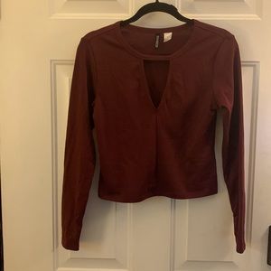 Like new burgundy keyhole, long sleeve top from H&M. Never wore